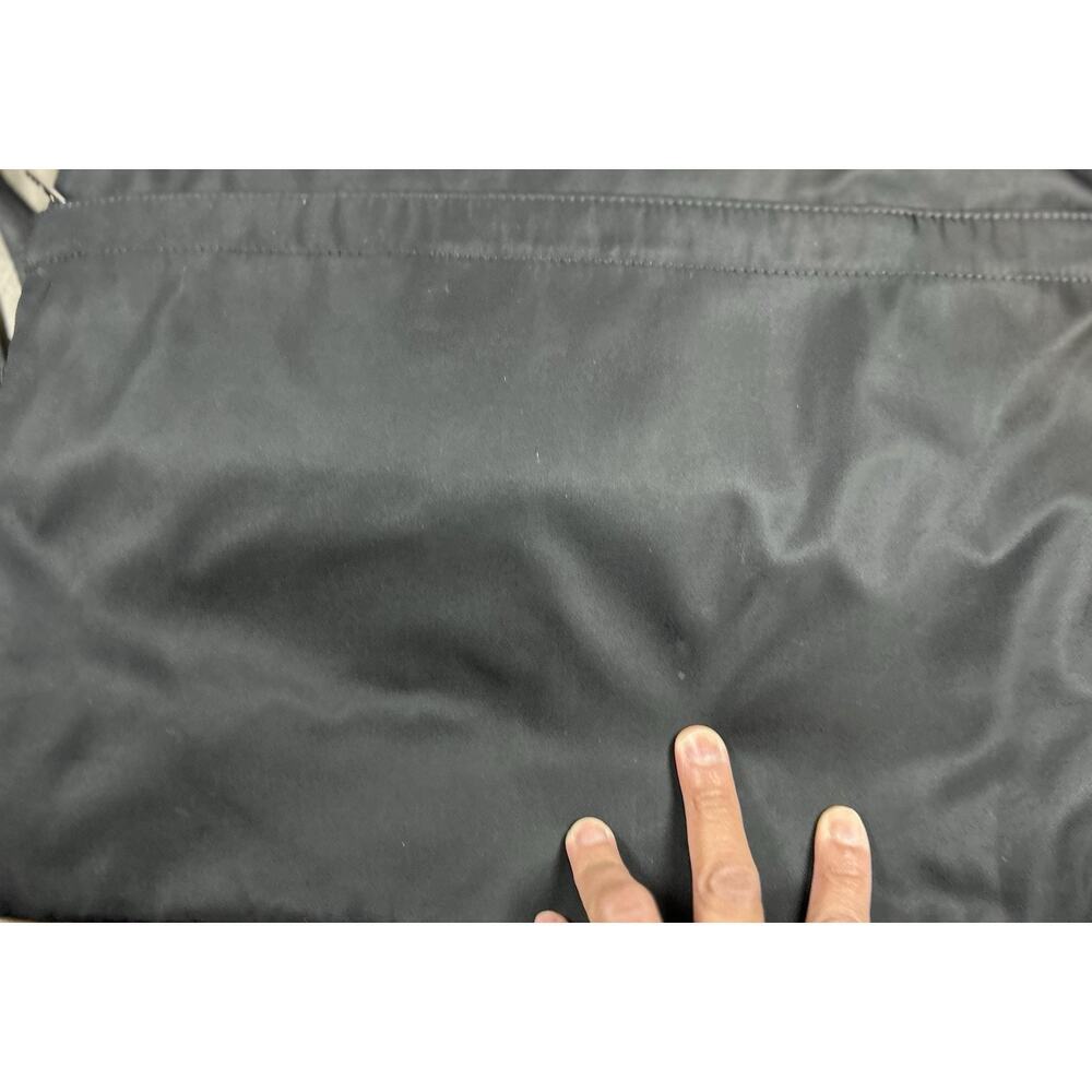Agnes B Black Nylon Drawstring Backpack with Front Zipper Pocket - Picture 8 of 8